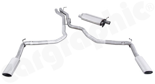 CARGRAPHIC Sport Exhaust System w/2x 115x82mm Mirror Polished Oval Tailpipes For Land Rover Range Rover Sport LS 3.6L TDV8 Vehicles w/o DPF - PXRRSPTDV800