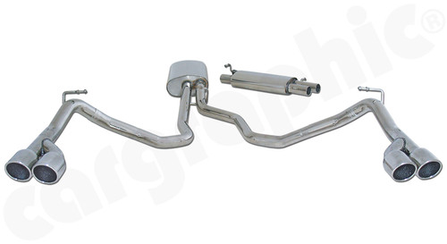 CARGRAPHIC Sport Exhaust System w/4x 89mm Round Double-End Mirror Polished Tailpipes For Land Rover Range Rover LS HSE V8 4.4L / SC V8 4.2L - PXRRSPSC504