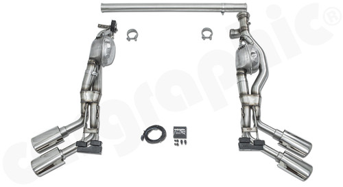CARGRAPHIC Active Sound System AMG G63-Look Conversion Kit w/4x 115x82mm Straight-Cut Tailpipes For Mercedes Benz G350d / G400d W463A - PERW463ADETSM