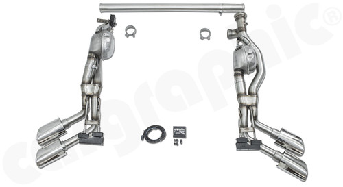 CARGRAPHIC Active Sound System AMG G63-Look Conversion Kit w/4x 115x82mm Slash-Cut Tailpipes For Mercedes Benz G350d / G400d W463A - PERW463ADETSMS