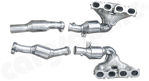 CARGRAPHIC Manifold Set w/4x 200CPSI T-38 Tri-Metal Catalytic Converters For Mercedes Benz C197 SLS AMG 6.2L V8 - CARC197KATOBD2AT