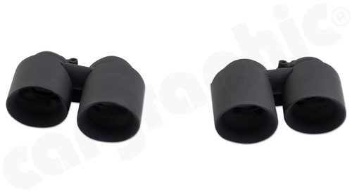 CARGRAPHIC Double-End Sport Tailpipe Set - Round, Slash-Cut & Matte Black Thermopainted For Porsche 997.1 Carrera 2 / 2S / 4 / 4S (PSE) & 991.1 Carrera 2 / 2S / 4 / 4S / GTS - PERP91ERMTP CARGRAPHIC Double-End Sport Tailpipe Set - Round, Slash-Cut & Matte Black Thermopainted For Porsche 997.1 Carrera 2 / 2S / 4 / 4S (PSE) & 991.1 Carrera 2 / 2S / 4 / 4S / GTS - PERP91ERMTP