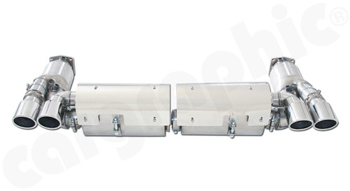 CARGRAPHIC Turbo-Back Sport Exhaust System w/Exhaust Valves, Sport Catalytic Converters & Sport Tailpipes For Porsche 997.1 Turbo / GT2 & 997.2 GT2 RS 3.6L (SUPER SOUND / RACE SOUND Version) - CARP97TETSFLAP