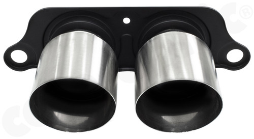 CARGRAPHIC Lightweight Sport Tailpipes - 2x 100mm Round, Weight Optimized, Slash-Cut & Stainless Steel Brushed For Porsche 997 GT3 / GT3 RS - CARP97GT3ERL2100