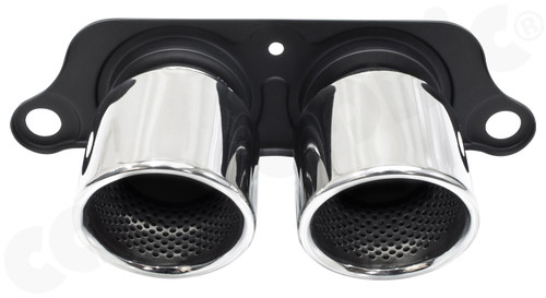 CARGRAPHIC Lightweight Sport Tailpipes - 2x 100mm Round, Doublewall, Slash-Cut, Rolled-In w/Perforated Insert & Mirror Polished For Porsche 997 GT3 / GT3 RS - CARP97GT3ER2100