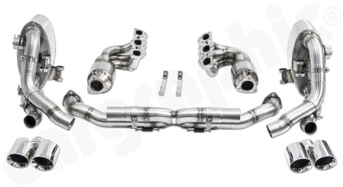 CARGRAPHIC Cylinder Head-Back Sport Exhaust System w/Catted Manifold Set, Center Silencer Replacement X-Pipe, Sport Rear Silencer w/Valves & Tailpipe Set For Porsche 997.2 Carrera 2 / 4 / 2S / 4S / 2 GTS / 4 GTS 3.6L / 3.8L - PERP97DFIKITXFLAP CARGRAPHIC Cylinder Head-Back Sport Exhaust System w/Catted Manifold Set, Center Silencer Replacement X-Pipe, Sport Rear Silencer w/Valves & Tailpipe Set For Porsche 997.2 Carrera 2 / 4 / 2S / 4S / 2 GTS / 4 GTS 3.6L / 3.8L - PERP97DFIKITXFLAP