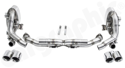 CARGRAPHIC Sport Cat-Back Exhaust System - Center Silencer Replacement X-Pipe w/Valved Sport Rear Silencer & Tailpipe Set For Porsche 997.2 Carrera 2/4/2S/4S/2 GTS/4 GTS 3.6L/3.8L - PERP97DFIKITXFLAPCB CARGRAPHIC Sport Cat-Back Exhaust System - Center Silencer Replacement X-Pipe w/Valved Sport Rear Silencer & Tailpipe Set For Porsche 997.2 Carrera 2/4/2S/4S/2 GTS/4 GTS 3.6L/3.8L - PERP97DFIKITXFLAPCB