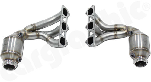 CARGRAPHIC Longtube Manifold Set w/2x 100CPSI HD Inconel PE Catalytic Converters For Porsche 991.1 GT3 3.8L / GT3 RS 4.0L / R 4.0L & 991.2 GT3 / GT3 Touring / GT3 RS 4.0L - PERP91GT3FKR100