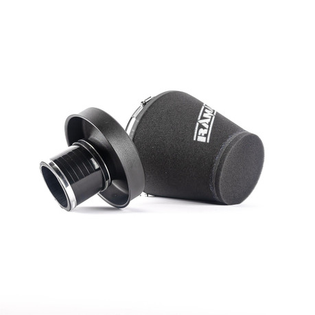 Ramair 80mm (3.1inch) ID Neck Large Cone Air Filter with Velocity Stack and Coupling  CC-195-VS-80-BK-KIT