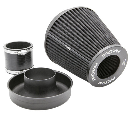 Ramair Pleated 102mm (4inch) ID Neck Large Cone Air Filter with Velocity Stack and Coupling  PR-CC-195-VS-102-BK-KIT