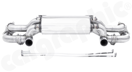 CARGRAPHIC Sport Rear Silencer (TRACK / COMPETITION) w/Integrated Exhaust Valves (SILENCED / NON SILENCED) For Porsche 718 (982) Boxster / Cayman GTS, GT4 & Spyder - CARP82GT4ETFLAPTC