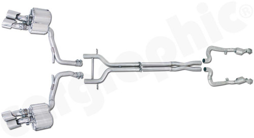 CARGRAPHIC Sport Exhaust System - Manifold-Back w/Catalytic Converters & Integrated Exhaust Valves For Porsche 970.1 Panamera S / GTS 4.8L V8 - PERP70SKIT
