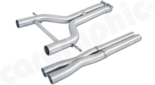 CARGRAPHIC X-Pipe Construction Center-Silencer Replacement Pipe Set (SUPER SOUND Version) For Porsche 970 Panamera Turbo / Turbo S V8 4.8L - CARP70TXPIPE