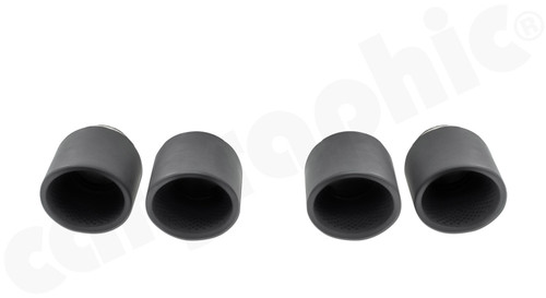 CARGRAPHIC Sport Tailpipe Set - 4x 100mm Round, Slash-Cut, Rolled-In w/Perforated Insert & Matte Black Thermopaint Finished For Porsche 971 Panamera - CARP71ER40RTP