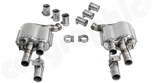 CARGRAPHIC Sport Rear Silencer Set w/Electronic Exhaust Valves (SOUND / SUPER SOUND Plus Export Version) For Porsche Panamera 971 2 / 4 3.0L V6 - CARP71T30ETFLAPSS