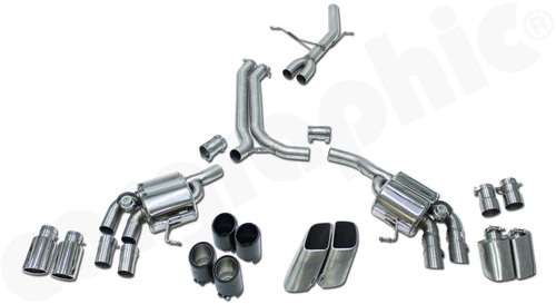 CARGRAPHIC Cat-Back Sport Exhaust System w/Integrated Vacuum Exhaust Valves For Porsche Macan 2.0L R4 - CARP95R4SYS1