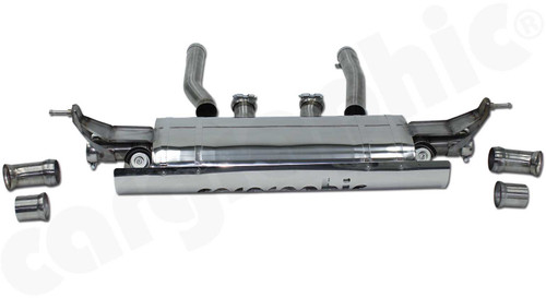 CARGRAPHIC Sport Rear Silencer w/Integrated Exhaust Valves (SOUND / SUPER SOUND Version) For Porsche 957 Cayenne S V8 4.8L - CARP57SETFLAP