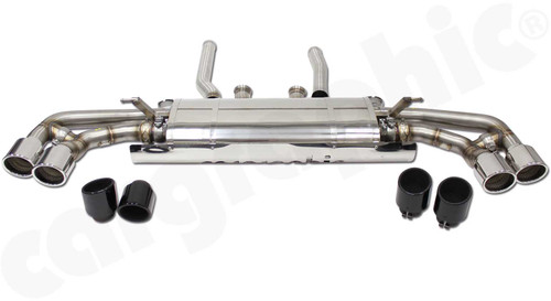 CARGRAPHIC Sport Rear Silencer w/Integrated Exhaust Valves (SOUND / SUPER SOUND Version) For Porsche 958.2 Cayenne V6 3.6L - CARP58V6ETFLAPFL