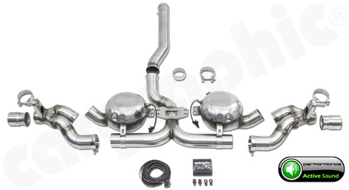 CARGRAPHIC Active Sound System w/Twin Sound Actuators For Single-Flow Volkswagen Touareg 7P 3.0L V6 TDI Models - PERVW7PD30SMOES