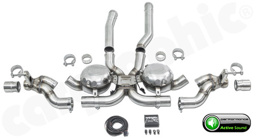 CARGRAPHIC Active Sound System w/Twin Sound Actuators For Dual-Flow Volkswagen Touareg 7P 3.0L V6 TDI Models - PERVW7PD30SMOE