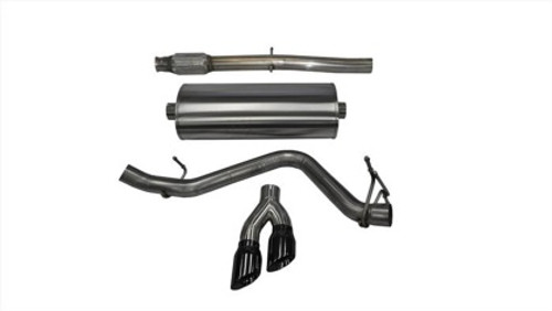 Corsa Sport, Touring / 3.0 in Cat-Back SSE 4.0 in Black Twin Tips | 14-19c Silverado Sierra 5.3L 143WB cor14848BLK