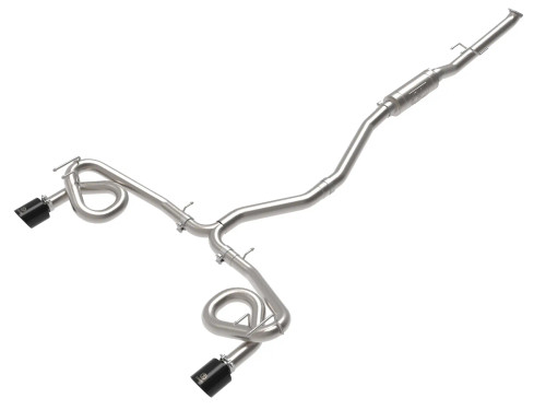 afe Takeda 2-1/2 IN to 3 IN 304 Stainless Steel Cat-Back Exhaust System w/ Black Tip for  Honda Civic Si 22-25 L4-1.5L afe49-36630-B