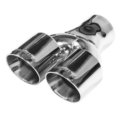 Flowmaster Exhaust Tip - 3 in. Dual Out Angle Cut - Fits 3 in. Tubing - Weld On - 15402