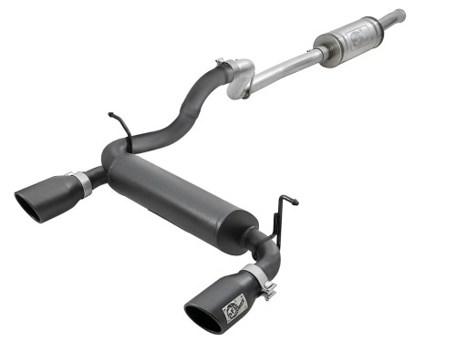 aFe Rebel Series 2-1/2 IN 409 Stainless Steel Cat-Back Exhaust System w/ Black Tips for  Jeep Wrangler (JL) 18-25 V6-3.6L afe49-48066-B