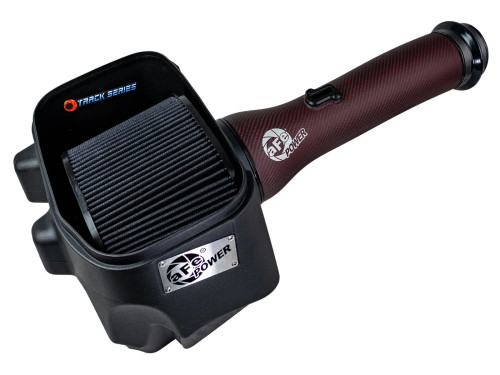 aFe Track Series Red Kevlar Carbon Fiber Cold Air Intake System w/ Black Pro 5R Filter for RAM 1500 RHO 25-26 L6-3.0L (tt) afe57-10032KR