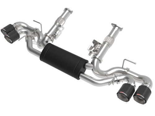 aFe MACH Force-Xp 304 Stainless Steel Cat-Back Exhaust w/ Muffler Carbon (No NPP) for  Chevrolet Corvette (C8) 20-25 V8-6.2L afe49-34127-C