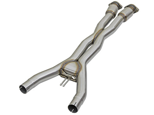 aFe Twisted Steel X-Pipe 3 IN 304 Stainless Steel w/ Cat for Chevrolet Corvette (C7) & Z06 14-19 V8-6.2L/6.2L (sc) afe48-34129-1YC