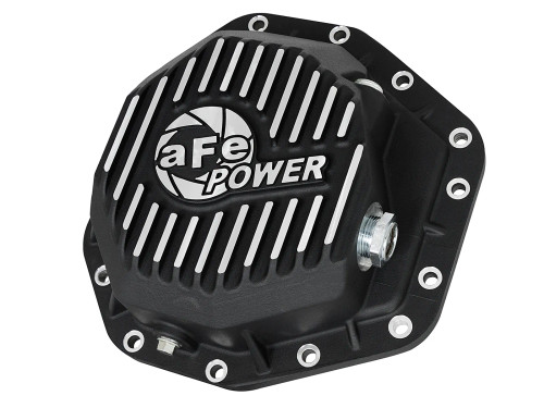 aFe POWER Pro Series Rear Differential Cover Black w/ Machined Fins for Ford Diesel Trucks 17-23 V8-6.7L (td) (Dana M275-14) afe46-70352