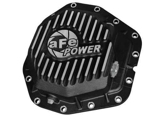 aFe POWER Pro Series Rear Differential Cover Black w/ Machined Fins for Ford Diesel Trucks 17-23 V8-6.7L (td) (Dana M300-14) afe46-70382