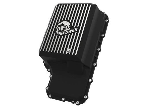 aFe POWER Pro Series Transmission Pan Black w/ Machined Fins for Ford Trucks 20-22 (10R140 Transmission) afe46-71220B