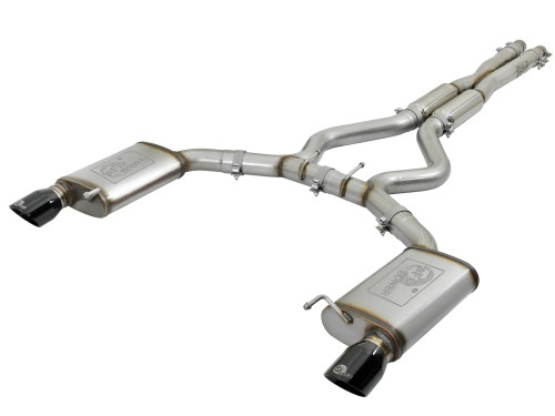 aFe MACH Force-Xp 304 Stainless Steel 3 IN Cat-Back Exhaust System Black for Ford Mustang 15-17 V6-3.7L/V8-5.0L afe49-33087-B