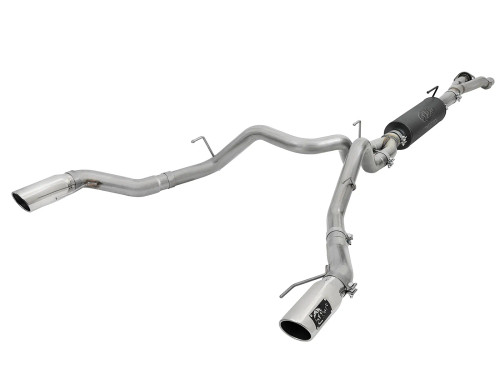 aFe MACH Force-Xp 3 IN to 3-1/2 IN 304 Stainless Steel Cat-Back Exhaust System w/ Polished Tip for Ford F-150 Raptor 17-20 F-150 Limited 19-20 V6-3.5L (tt) EcoBoost afe49-33094-P