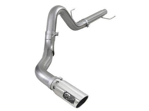 aFe Large Bore-HD 4 IN 409 Stainless Steel DPF-Back Exhaust System w/ Polished Tip for Ford F-150 18-20 V6-3.0L (td) afe49-43106-P