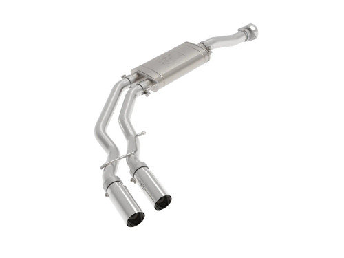 aFe Rebel Series 3 IN to 2-1/2 IN Stainless Steel Cat-Back Exhaust System w/ Polished Tip for Ford F-150 21-25 V6-2.7L (tt)/3.5L (tt)/V8-5.0L afe49-43128-P