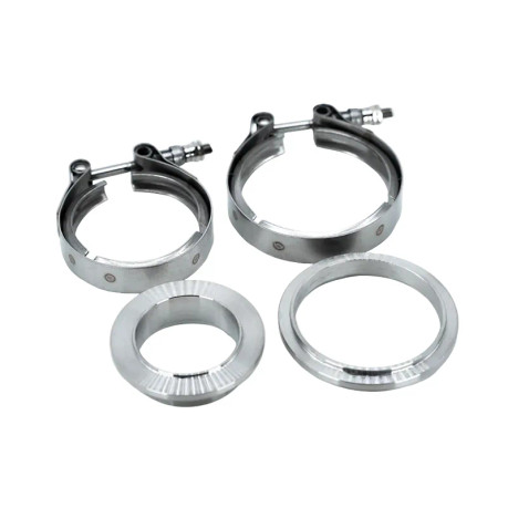 Comp Turbo CT3RX/CT4RX/CT43RX (Dual V-Band Turbine Housing SS 1.00 3" V-Band Downpipe) (T4 A/R FRAME) Flange and Clamp Set - 950052-1