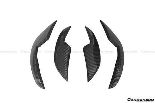 Carbonado 2015-2017 Audi RS7 BS Style Carbon Fiber Front Bumper Canards