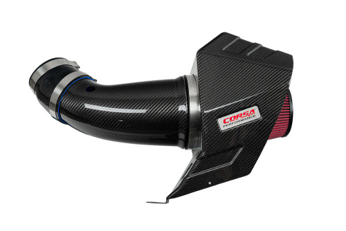 Corsa Black / Carbon Fiber Air Intake | 2020-2025 Dodge Durango SRT Hellcat 6.2L | 2018-21 Jeep Grand Cherokee TrackHawk 6.2L  cor44011