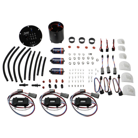 DeatschWerks 09-24 Nissan GT-R R35 X3 Triple Pump Module w/ Triple DW810 Pumps and Controllers - dwk9-811-C105-7021