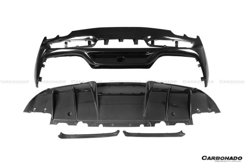 Carbonado 2022-UP Ferrari 296 GTB And GTS OE Style Carbon Fiber Rear Bumper With Diffuser