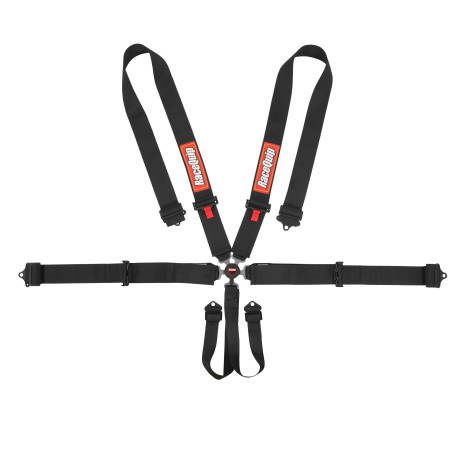 RaceQuip CAMLOCK 6PT 3IN PU SFI16.1 HARNESS BLK - Black - 3 in. Lap and Shoulder - 2 in. Sub 744004RQP
