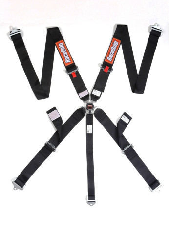 RaceQuip CAMLOCK 5PT 3IN PU SFI16.1 HARNESS BLK - Black - 3 in. Lap and Shoulder - 2 in. Sub 742002RQP