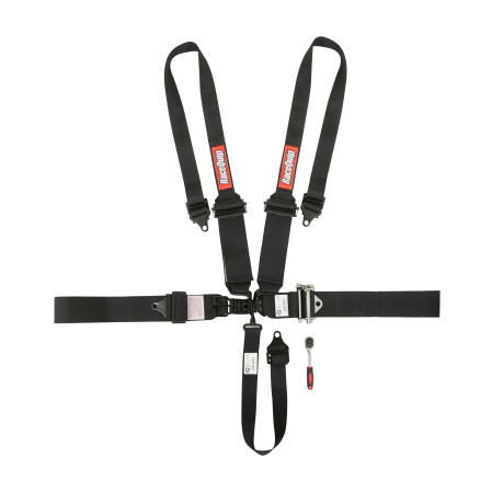 RaceQuip RATCHET LNL 5PT HNR SFI16.1 HARNESS BLK - Black - 3 in. Lap - 3 in. to 2 in. HNR Shoulder - 2 in. Sub 815005RQP