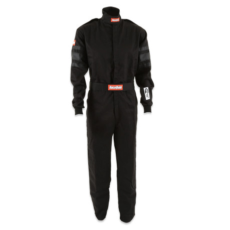RaceQuip One Piece Single Layer Fire Suit- Black - Large 110005RQP