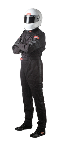 RaceQuip One Piece Single Layer Fire Suit - Black - Medium Tall 110004RQP