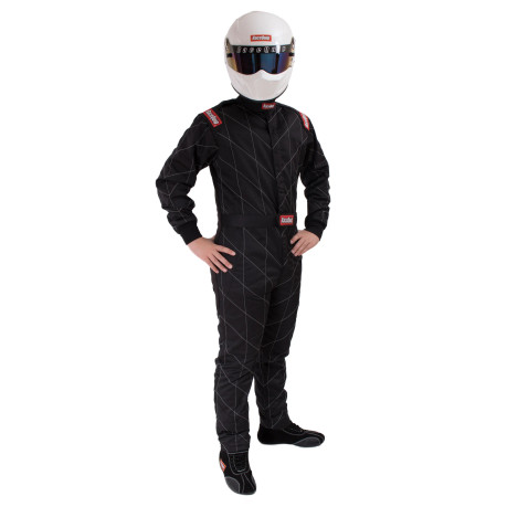 RaceQuip One Piece Multi Layer Fire Suit - Black - Large 91609059RQP