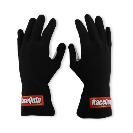RaceQuip Non-SFI Black w/White Palm Nomex Race Gloves - Small  350002RQP